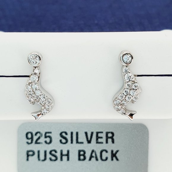 925 Sterling Silver CZ Stud Earrings for Women/Girl, US925P1242 - Picture 1 of 8